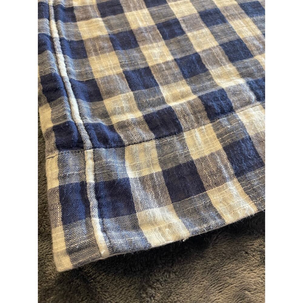 J.Crew Gingham Plaid Shift Shirt Dress Blue White Short Sleeve Mini Size Medium - Picture 8 of 8